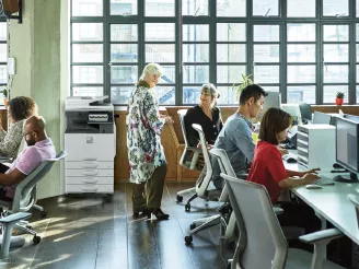 People working in an office