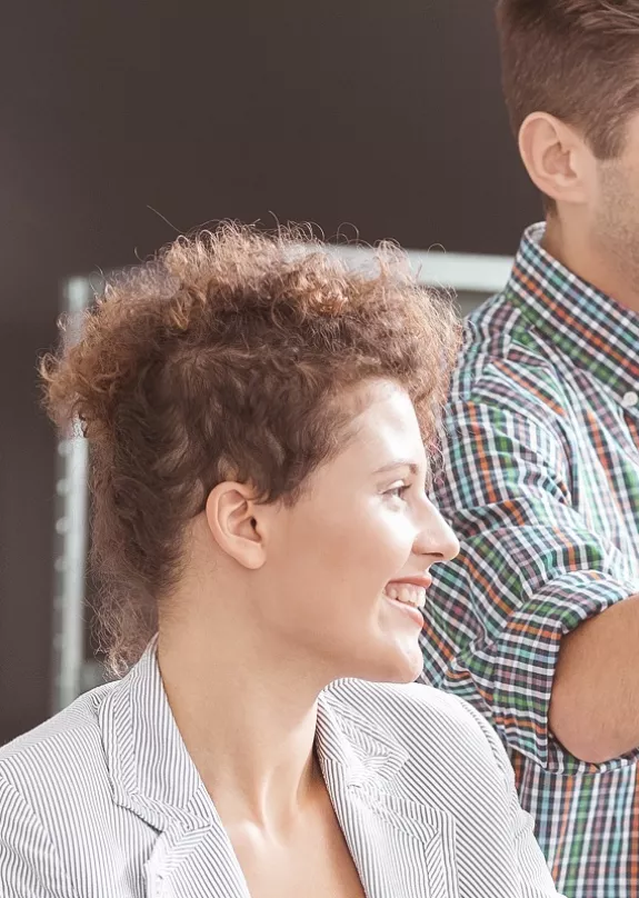 People talking in an office