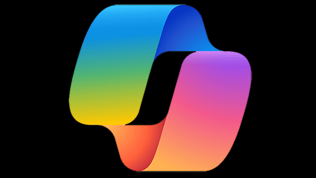logo of Microsoft Copilot ai tool on black background
