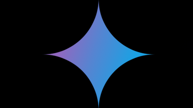 logo of Google Gemini ai tool on black background